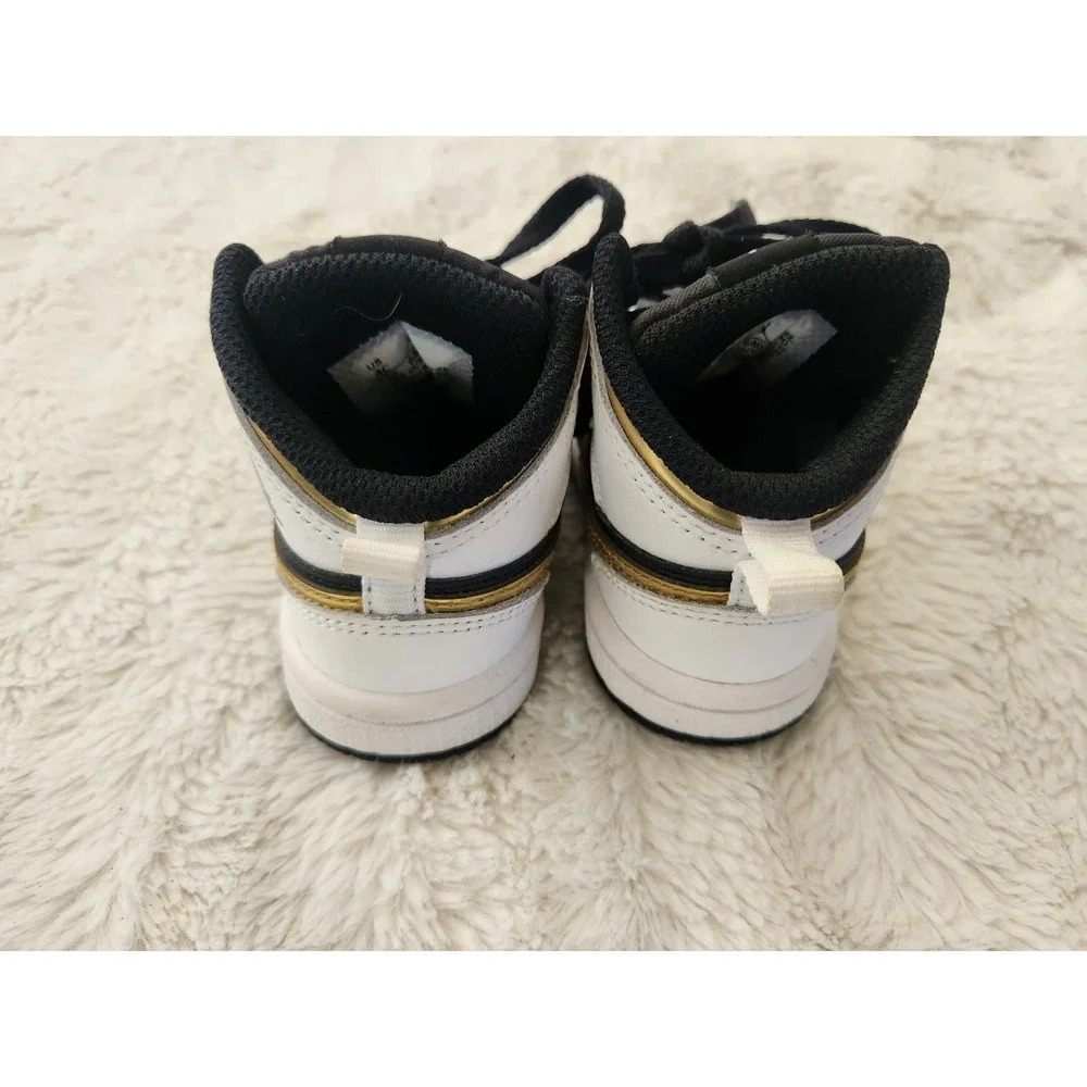 Nike Air Jordan 1 Retro Mid White Gold Black 640735-190 Infant Size 4c